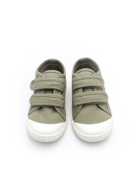bambas lona niño verde suela goma