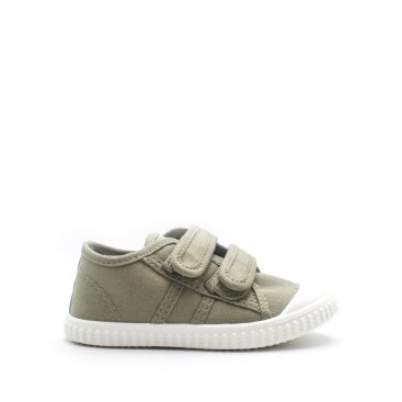zapatillas lona niño doble velcro verde