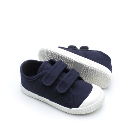 zapatillas lona azul marino niño velcro