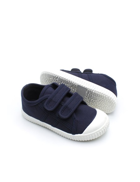 zapatillas lona azul marino niño velcro