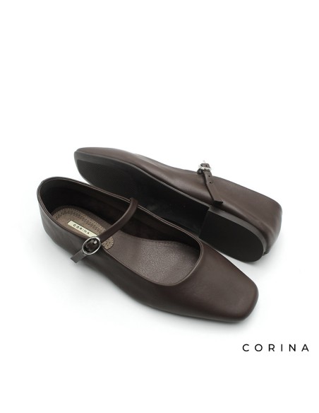zapato plano marrón mujer estilo mercedita