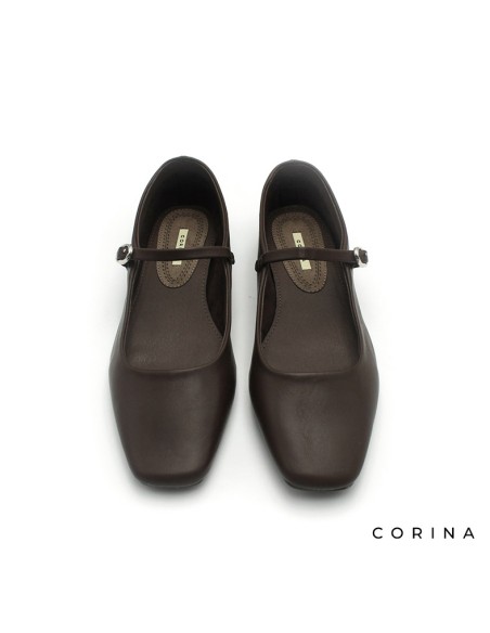 manoletinas marrones mujer punta cuadrada