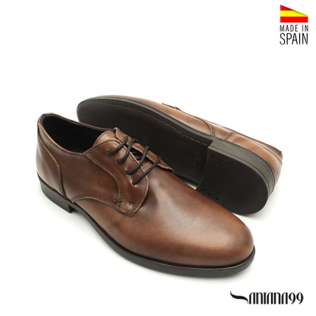 zapato vestir hombre marrón suela goma