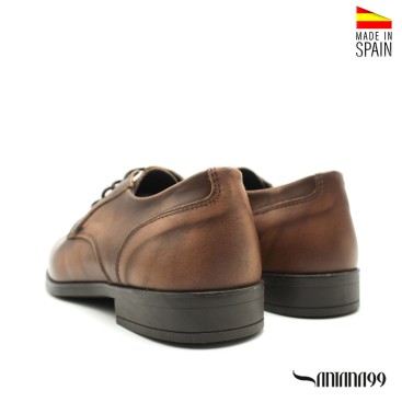 zapato traje hombre marrón piel