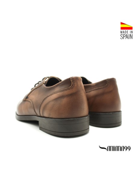 zapato traje hombre marrón piel