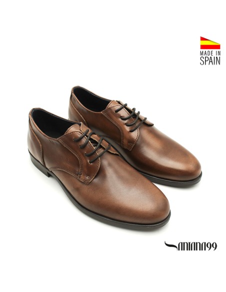 zapato vestir hombre marrón cordones
