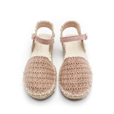 alpargata niña crochet con hebilla