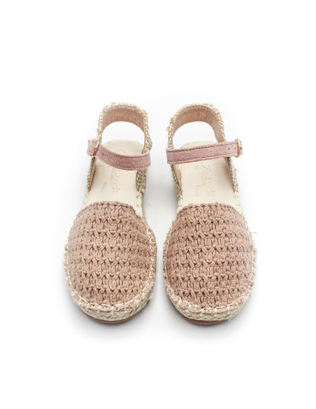 alpargata niña crochet con hebilla