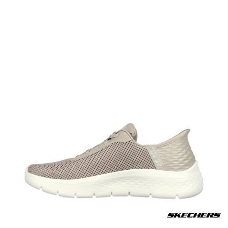 deportivas skechers slip ins beige mujer
