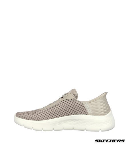 deportivas skechers slip ins beige mujer