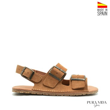 sandalias respetuosas mujer suela flexible camel