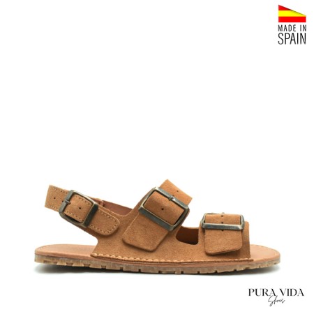 sandalias respetuosas mujer suela flexible camel