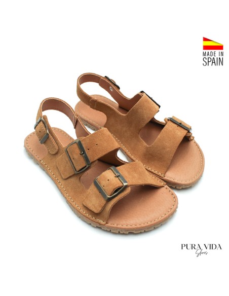sandalias pura vida mujer camel plantilla acolchada