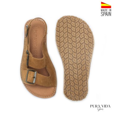 sandalias calzado respetuoso mujer camel piel serraje