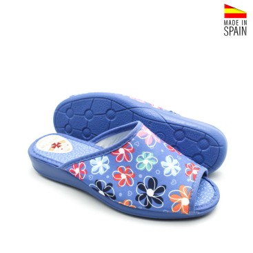 zapatillas casa mujer destalonadas azul celeste