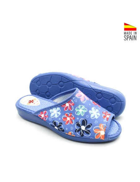 zapatillas casa mujer destalonadas azul celeste