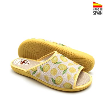zapatillas casa mujer verano abiertas limones