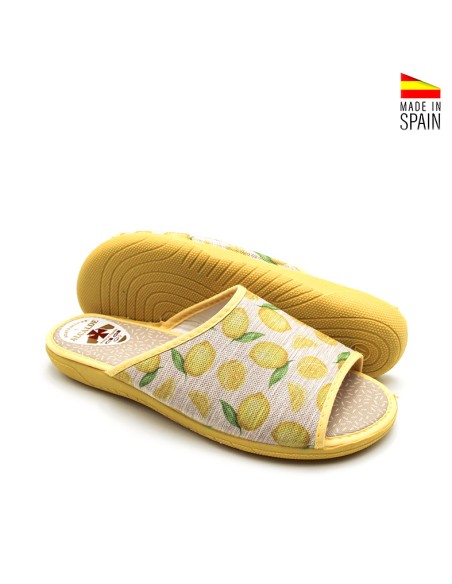 zapatillas casa mujer verano abiertas limones