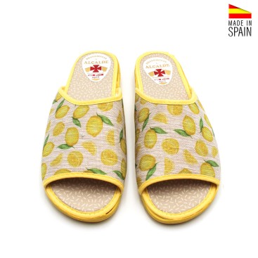 zapatillas hogar mujer estampado limones cómodas