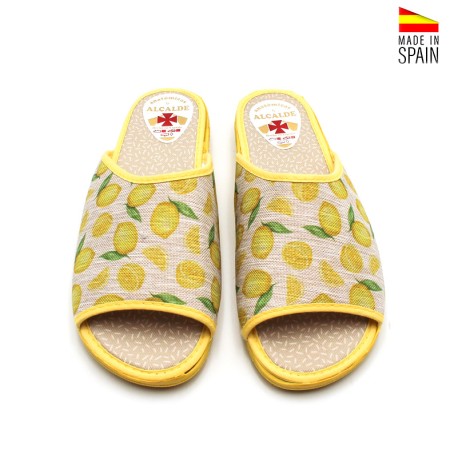 zapatillas hogar mujer estampado limones cómodas