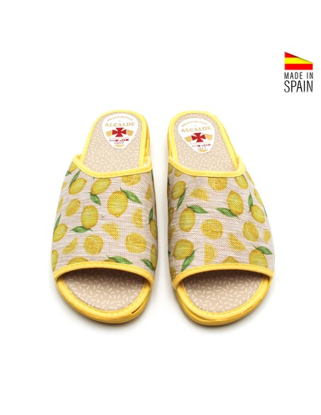 zapatillas hogar mujer estampado limones cómodas