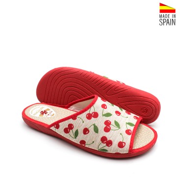 zapatillas hogar mujer frescas con cerezas
