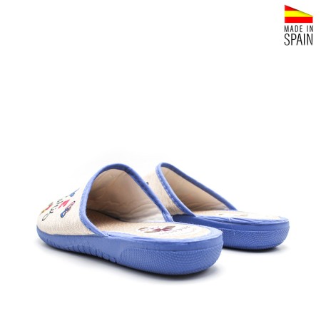 zapatillas hogar mujer cómodas zueco azul