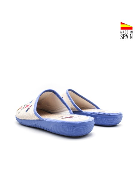 zapatillas hogar mujer cómodas zueco azul