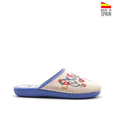 zapatillas casa mujer tipo zueco París azul