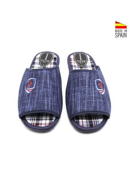 Zapatillas casa hombre verano abiertas frontal