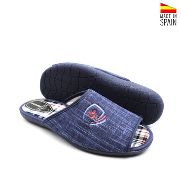 Zapatillas casa hombre suela antideslizante azul