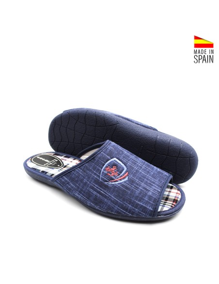 Zapatillas casa hombre suela antideslizante azul