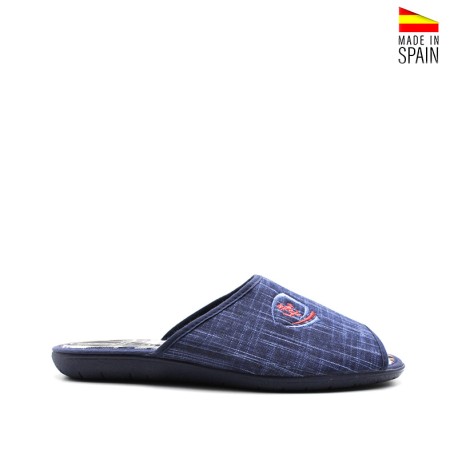 Zapatillas casa hombre verano abiertas azul lateral