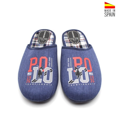 Zapatillas de estar por casa hombre azules frescas talón abierto