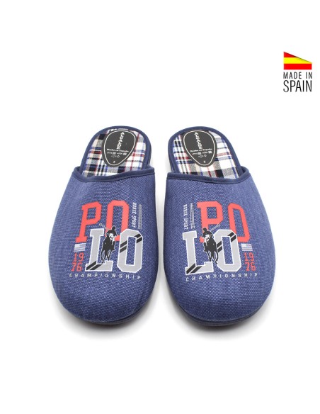 Zapatillas de estar por casa hombre azules frescas talón abierto