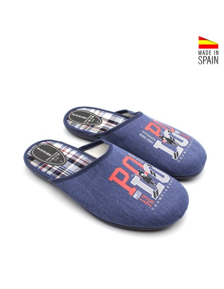 Zapatillas de estar por casa hombre azules frescas talón abierto