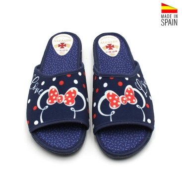 Zapatillas de ir por casa mujer azul marino destalonadas verano