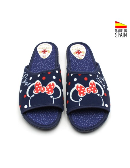 Zapatillas de ir por casa mujer azul marino destalonadas verano