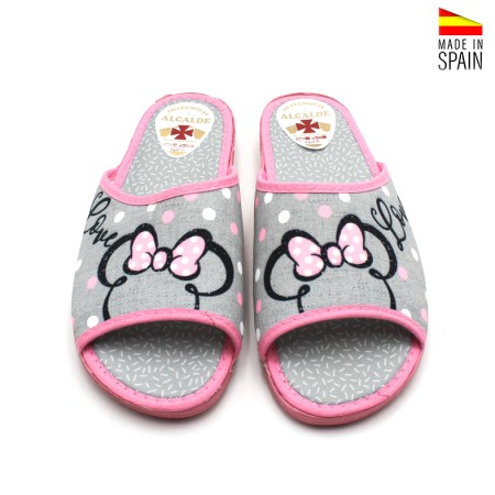 Zapatilla de estar por casa verano gris minnie