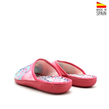 zapatillas casa verano niña fucsia sirena destalonadas cómodas ligeras