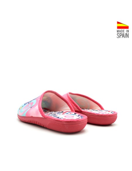 zapatillas casa verano niña fucsia sirena destalonadas cómodas ligeras