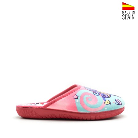 zapatillas casa verano niña tipo zueco fucsia ligeras fáciles de poner