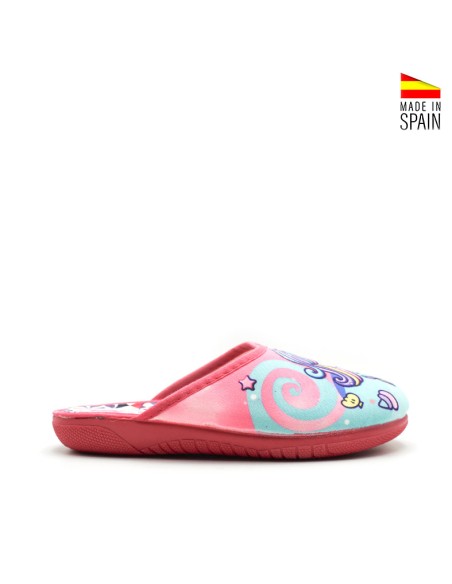 zapatillas casa verano niña tipo zueco fucsia ligeras fáciles de poner