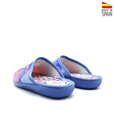 zapatillas niña casa destalonadas verano azul cómodas vista trasera