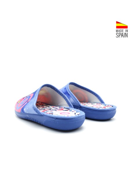 zapatillas niña casa destalonadas verano azul cómodas vista trasera