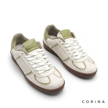 Corina M6040 blanca gris y verde vista lateral