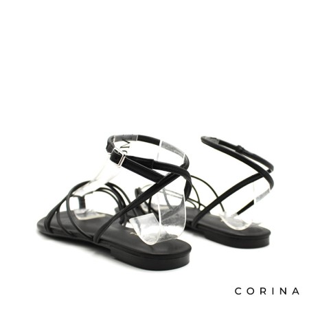 sandalia tiras finas negra corina