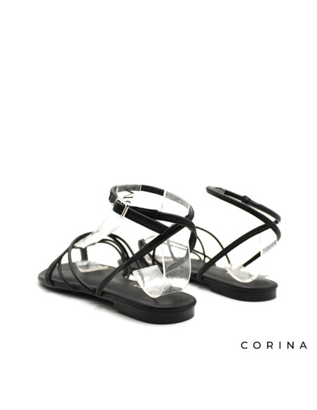 sandalia tiras finas negra corina