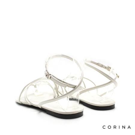 sandalia tiras finas blanca corina