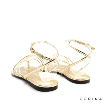sandalia tiras finas dorada corina